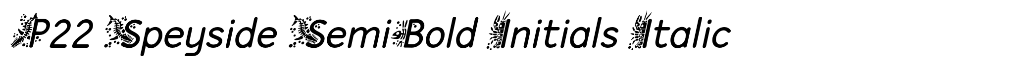 P22 Speyside SemiBold Initials Italic image